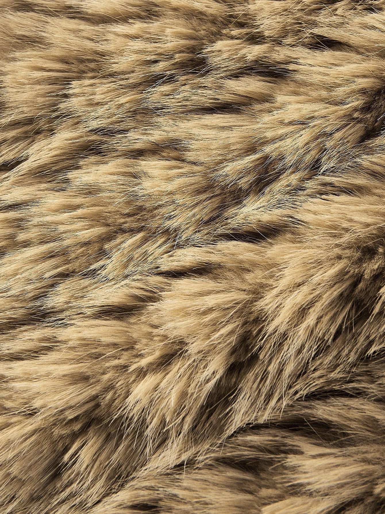 PREMIUM WOOLLIKE FABRIC SOLID FAUX FUR METAL BUTTON PLACKET COAT