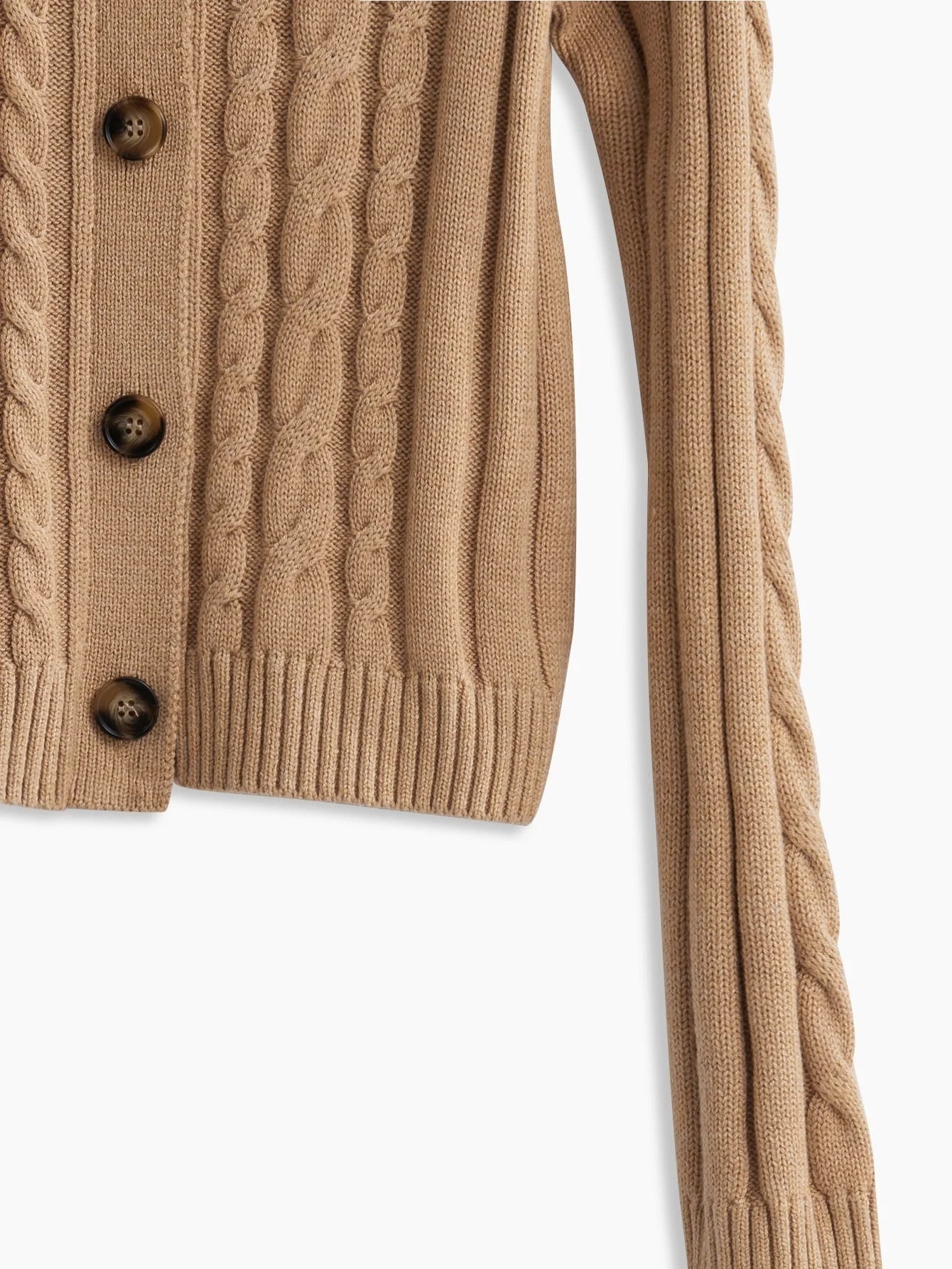 PREMIUM WOOLMIX CABLE KNIT CARDIGAN
