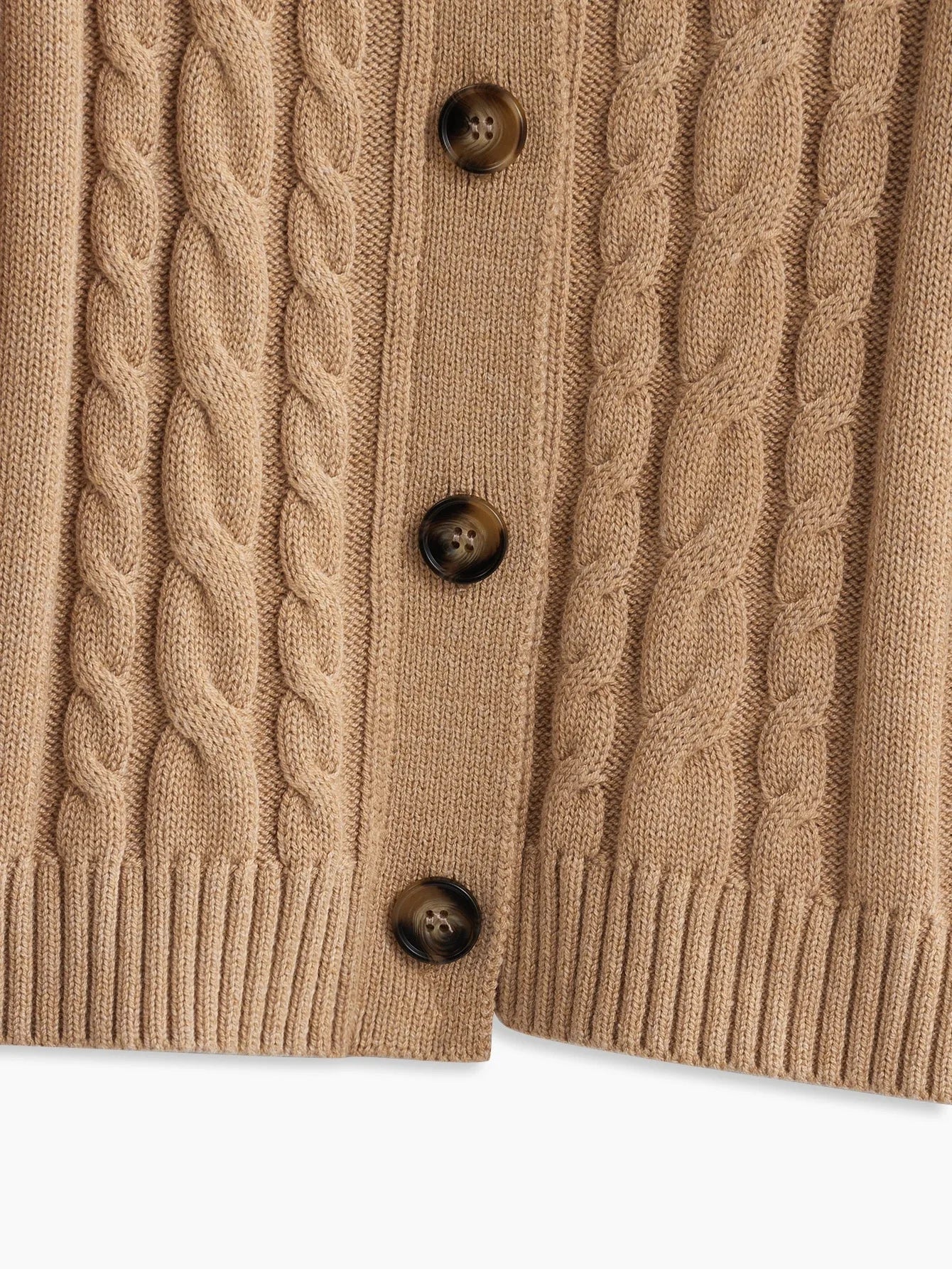 PREMIUM WOOLMIX CABLE KNIT CARDIGAN