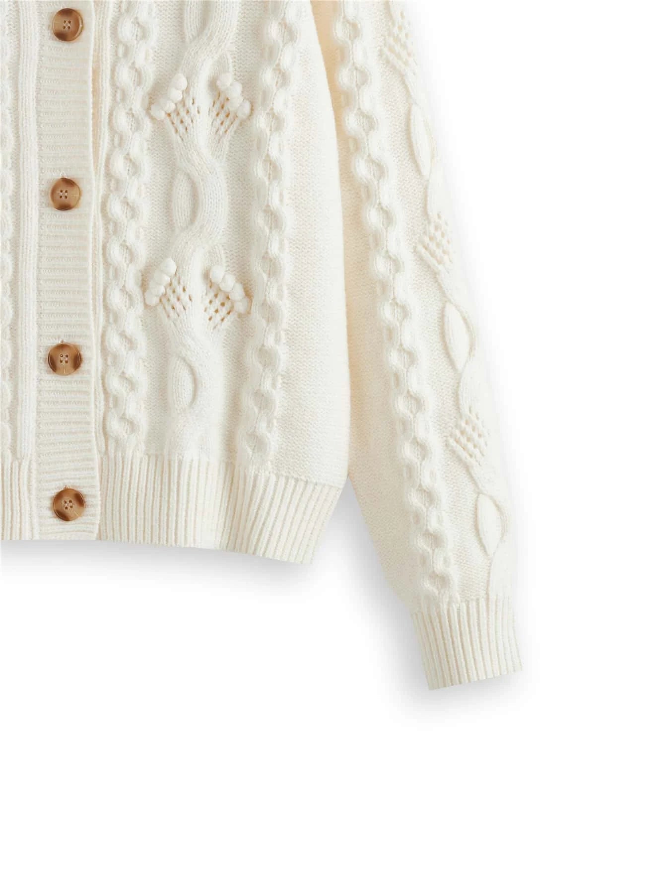PREMIUM WOOLMIX CABLE KNIT CARDIGAN