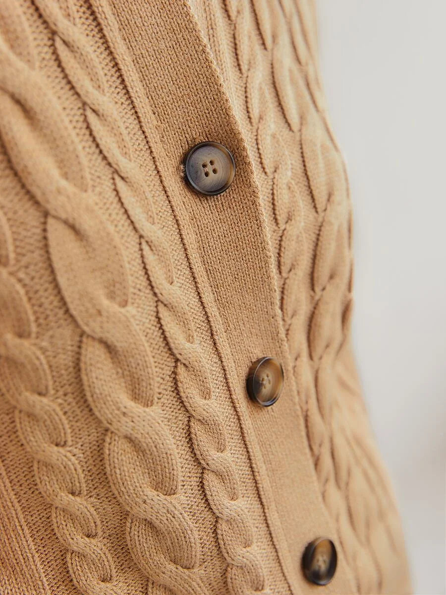 PREMIUM WOOLMIX CABLE KNIT CARDIGAN