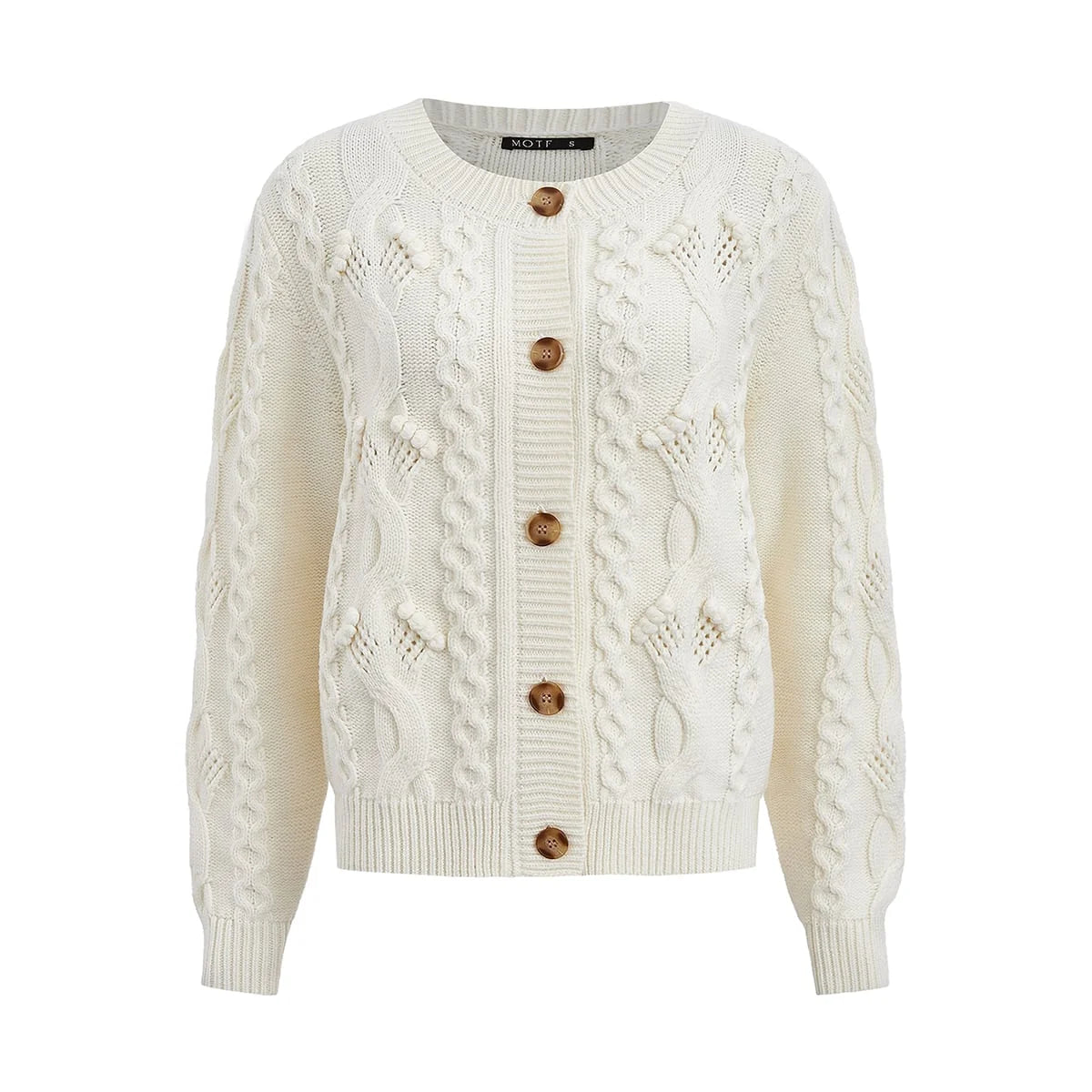 PREMIUM WOOLMIX CABLE KNIT CARDIGAN