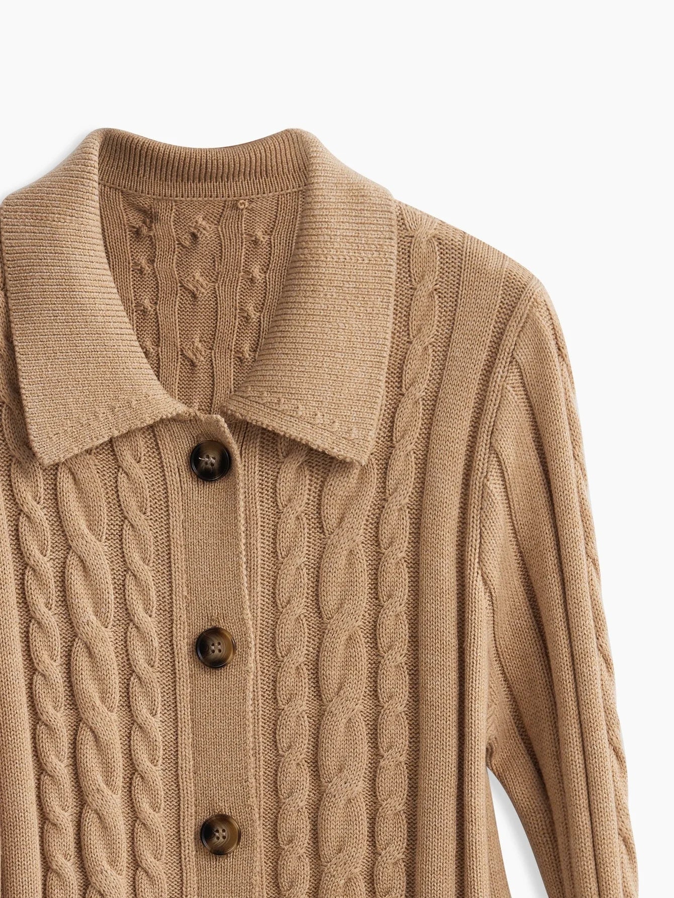 PREMIUM WOOLMIX CABLE KNIT CARDIGAN