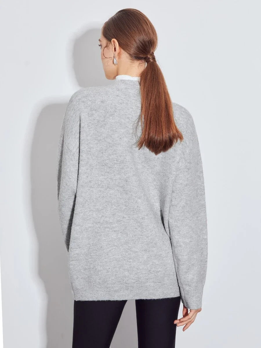 PREMIUM WOOLMIX PEARLS EMBELLISHED CARDIGAN