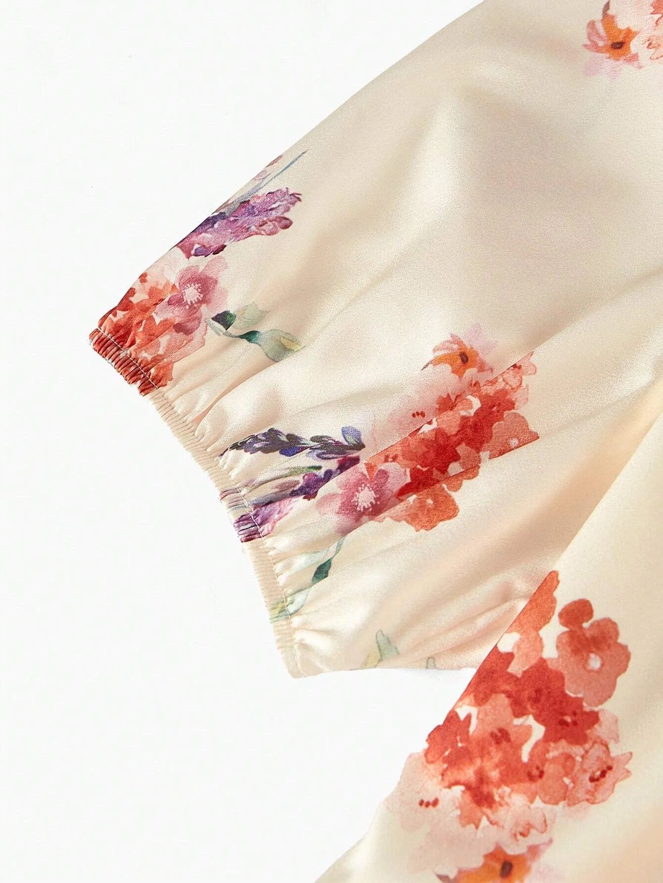 PREMIUM WOVEN DRAPED FLORAL PRINT DRESS