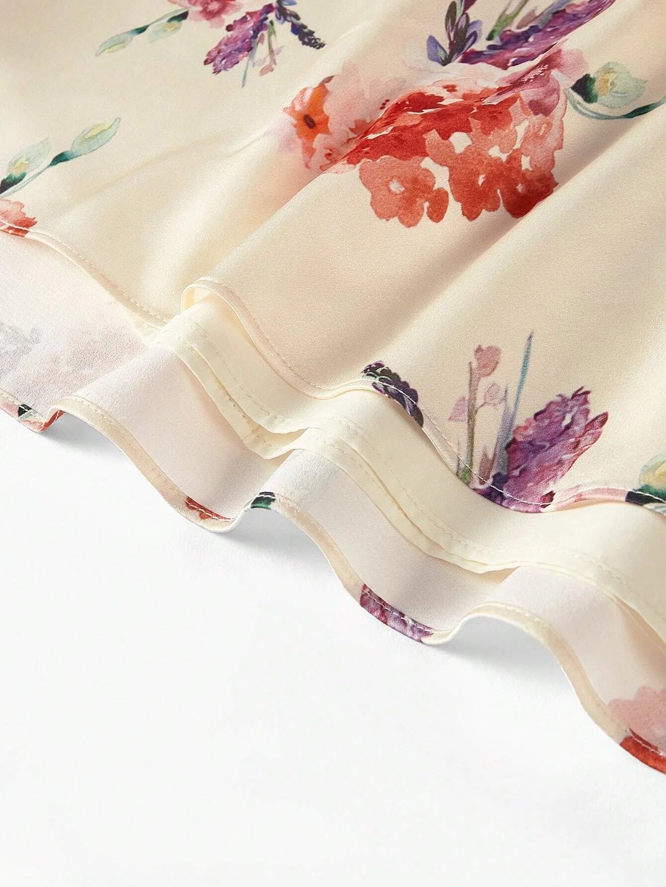 PREMIUM WOVEN DRAPED FLORAL PRINT DRESS