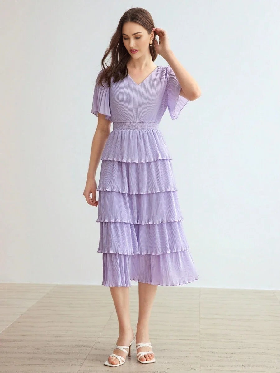 PREMIUM WOVEN FITTED PLEATED DRESSSUMMER OUTFITS