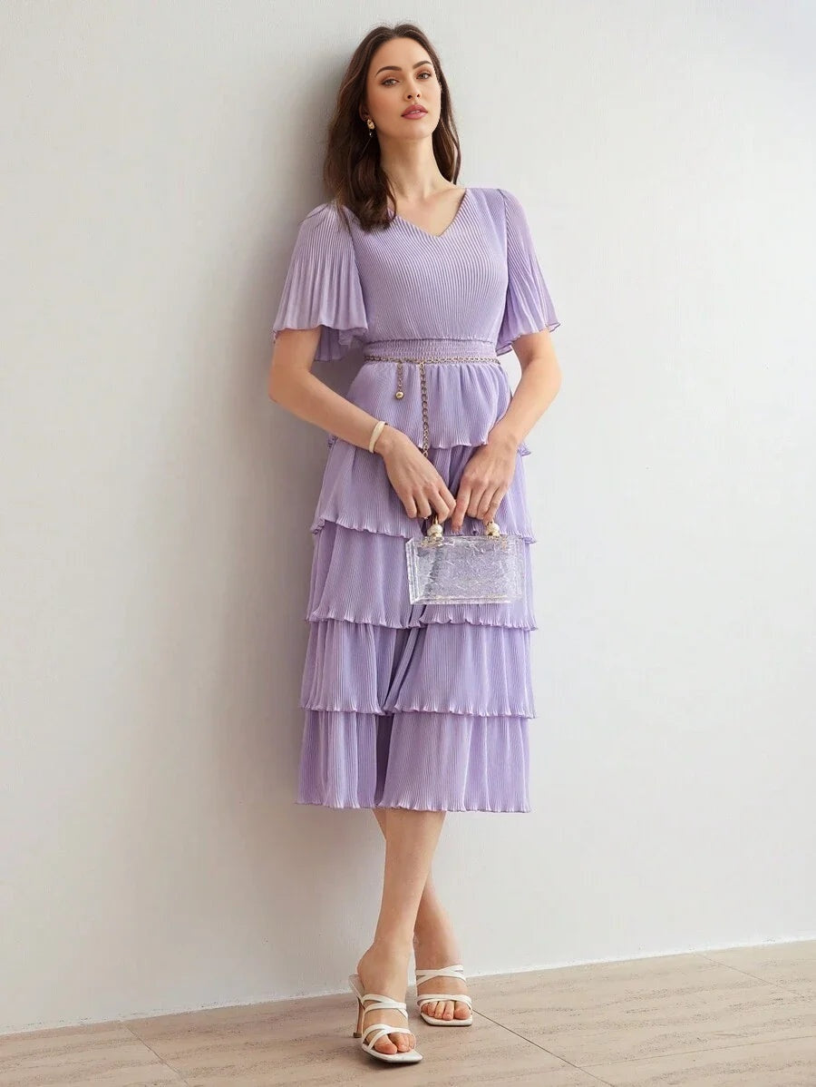 PREMIUM WOVEN FITTED PLEATED DRESSSUMMER OUTFITS