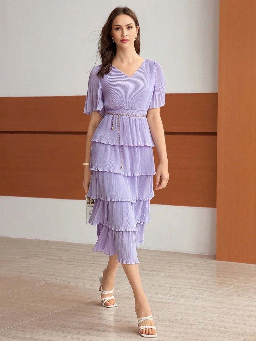 PREMIUM WOVEN FITTED PLEATED DRESSSUMMER OUTFITS