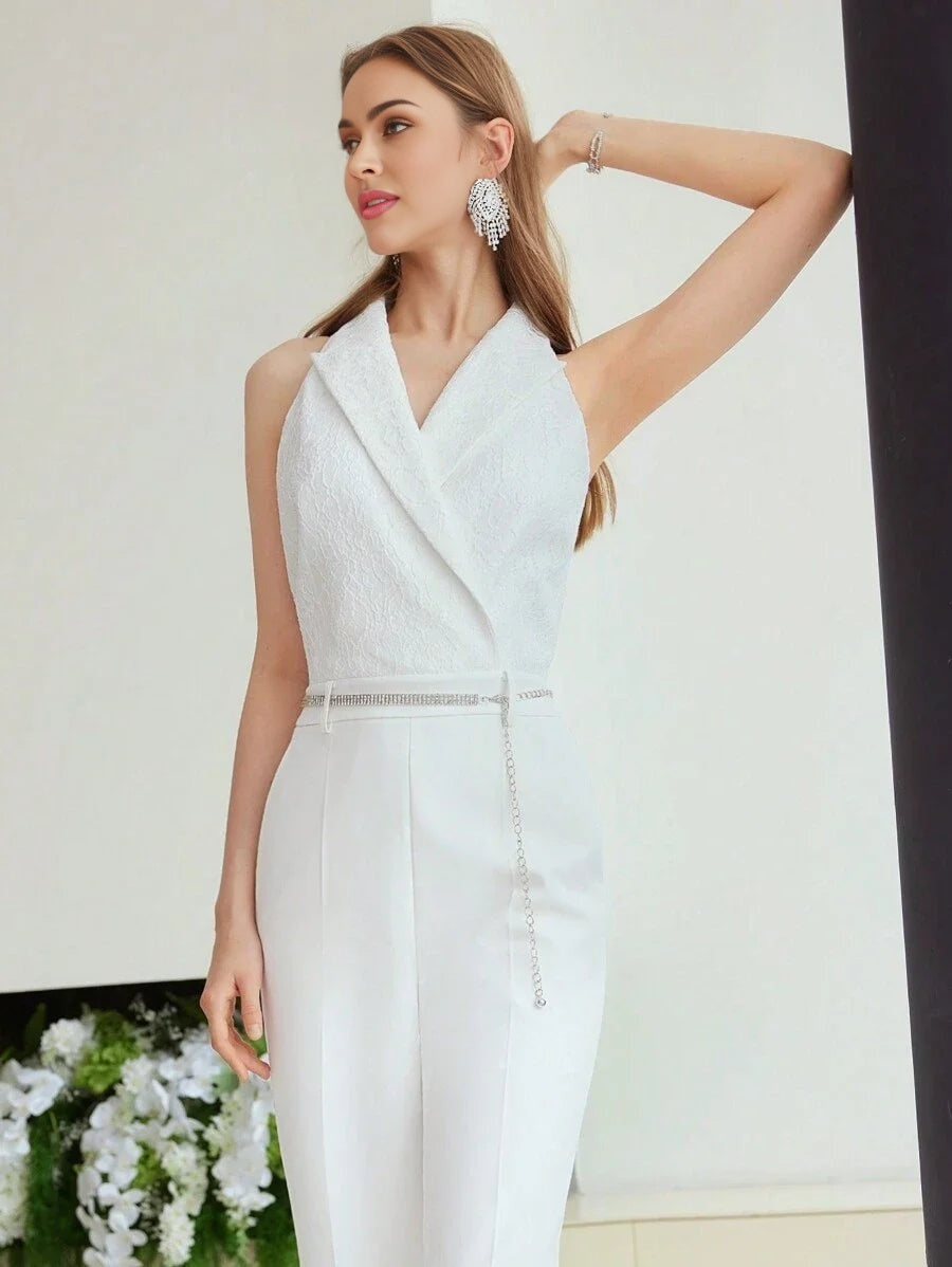 PREMIUM WOVEN STRUCTURED PRESS CREASE JUMPSUITHOLIDAY PARTY BIRTHDAY FORMAL EVENING OCCASSION