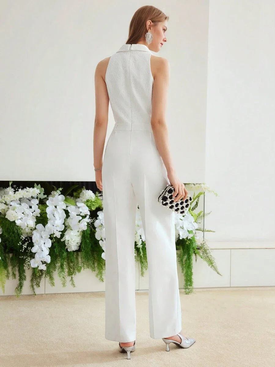 PREMIUM WOVEN STRUCTURED PRESS CREASE JUMPSUITHOLIDAY PARTY BIRTHDAY FORMAL EVENING OCCASSION