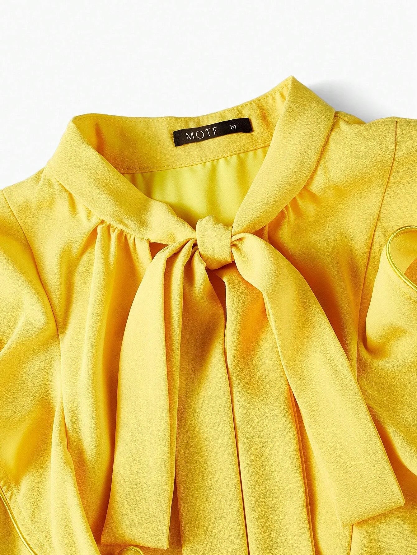 PREMIUM WOVEN TIE NECK RUFFLE TRIM DRESS FOR WOMENSUMMER OUTFITS