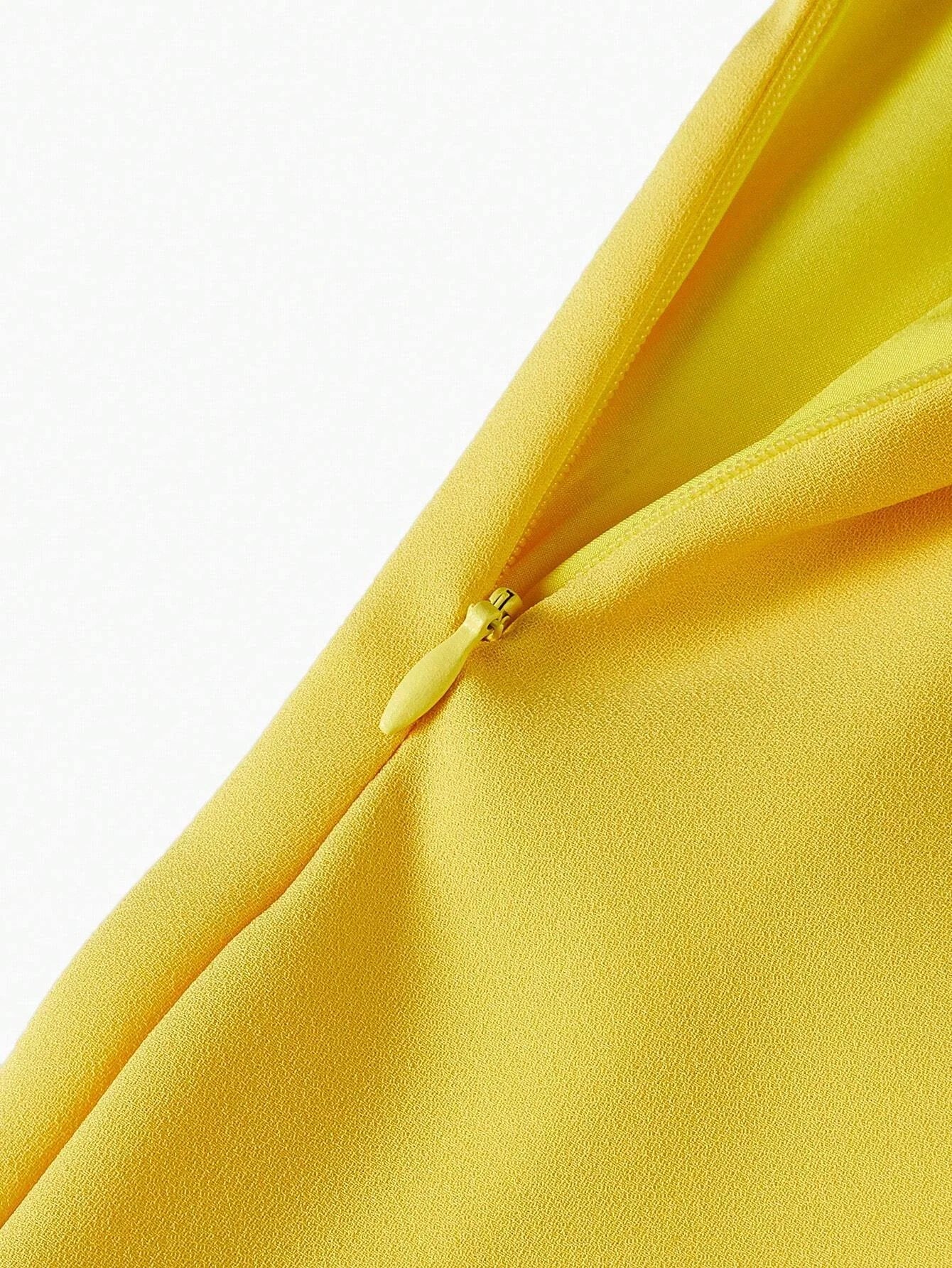 PREMIUM WOVEN TIE NECK RUFFLE TRIM DRESS FOR WOMENSUMMER OUTFITS