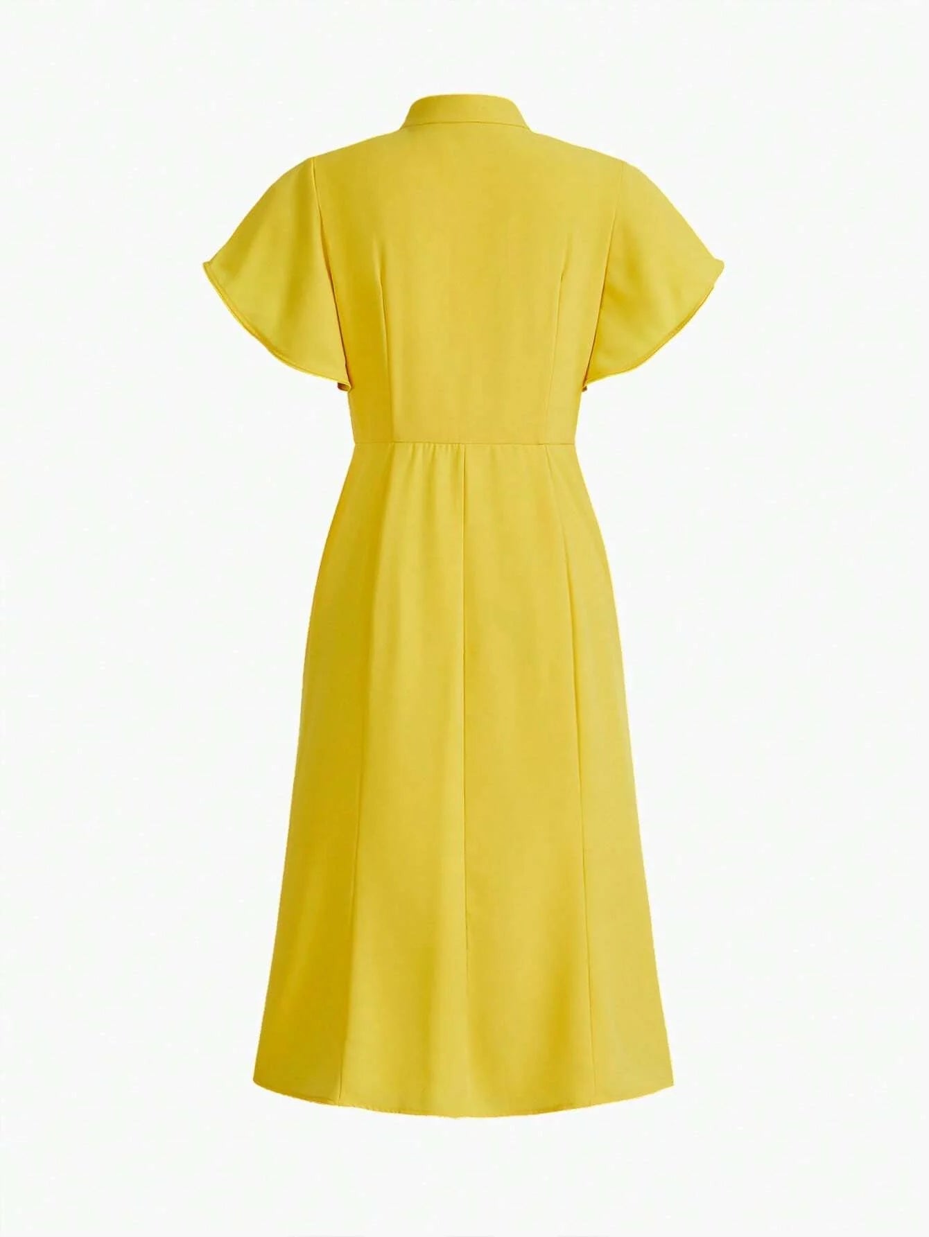 PREMIUM WOVEN TIE NECK RUFFLE TRIM DRESS FOR WOMENSUMMER OUTFITS