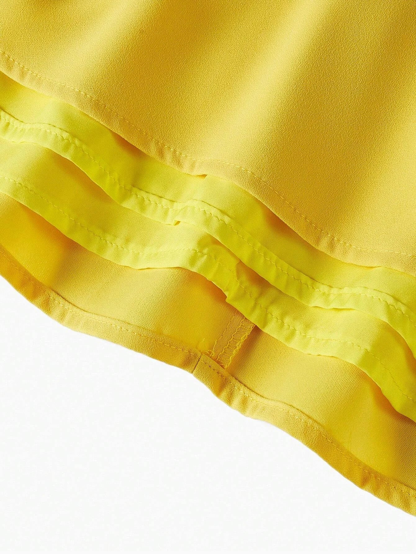 PREMIUM WOVEN TIE NECK RUFFLE TRIM DRESS FOR WOMENSUMMER OUTFITS