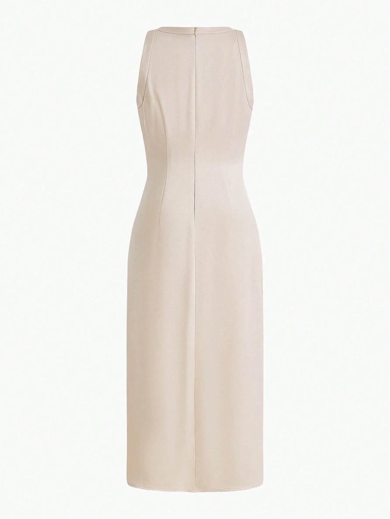 PREMIUM WOVEN WOMENS COWL NECK BUTTON SPLIT HEM DRESSHOLIDAY PARTY BIRTHDAY FORMAL EVENING OCCASSION