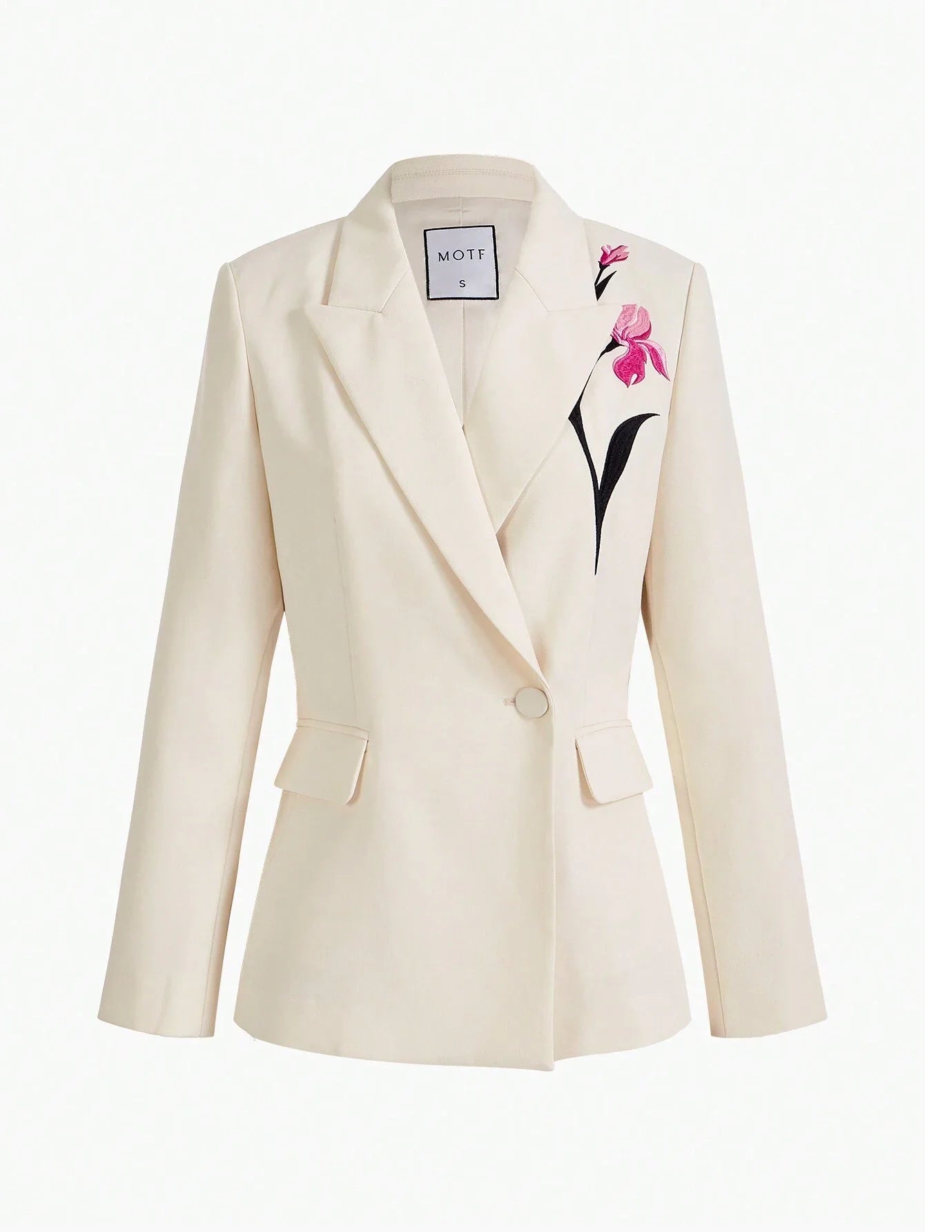 PREMIUM WOVEN WOMENS FLORAL PRINTED PEAK COLLAR BLAZERHOLIDAY PARTY BIRTHDAY FORMAL EVENING