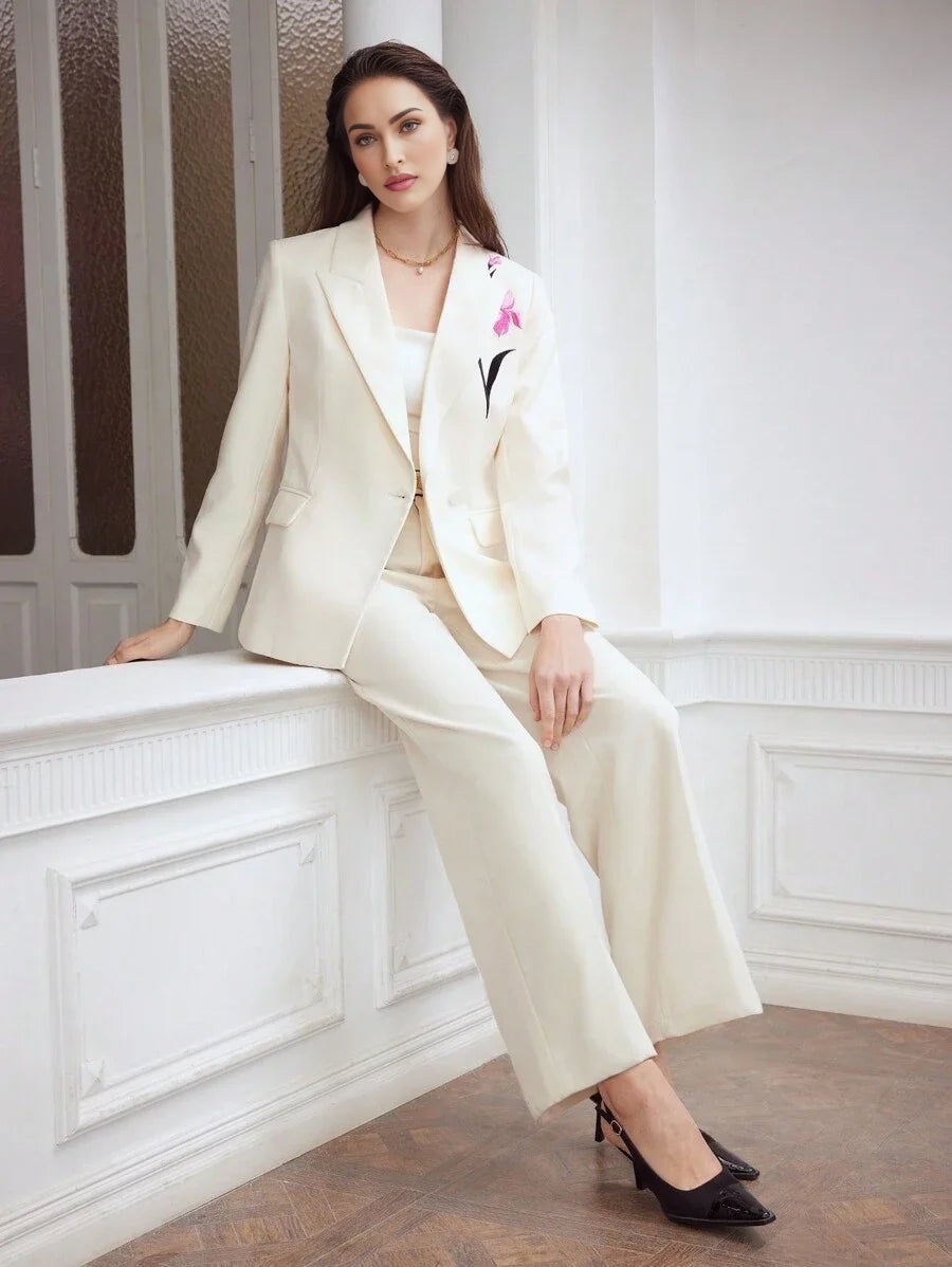 PREMIUM WOVEN WOMENS FLORAL PRINTED PEAK COLLAR BLAZERHOLIDAY PARTY BIRTHDAY FORMAL EVENING