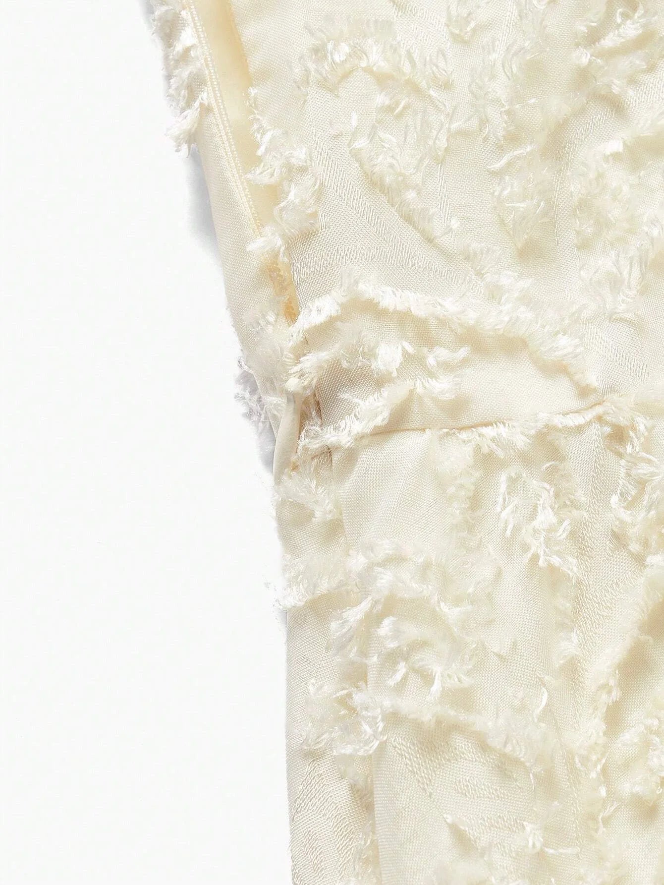 PREMIUM WOVEN WOMENS JACQUARD APPLIQUE LAYERED RUFFLE HEM DRESS