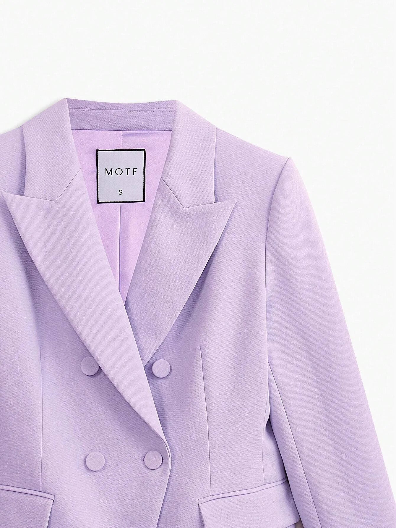 PREMIUM WOVEN WOMENS SOLID PEAK COLLAR BLAZER