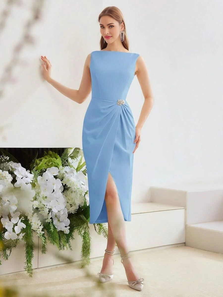 PREMIUM WRAP FOLD PLEATED DRESS