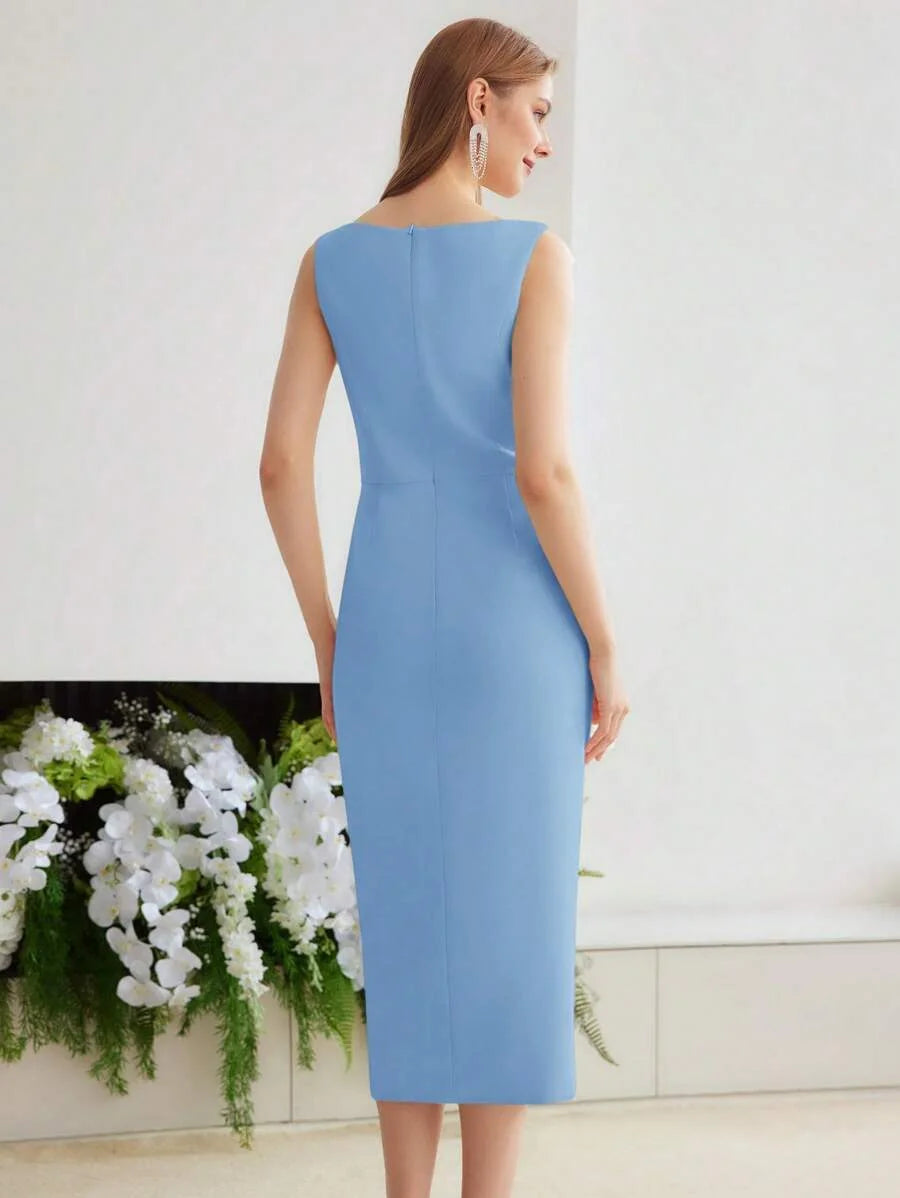 PREMIUM WRAP FOLD PLEATED DRESS