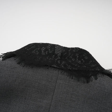 Presley Grey Lace Panel Blazer