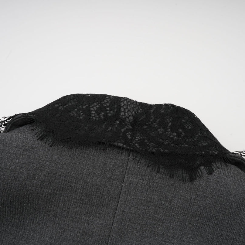 Presley Grey Lace Panel Blazer