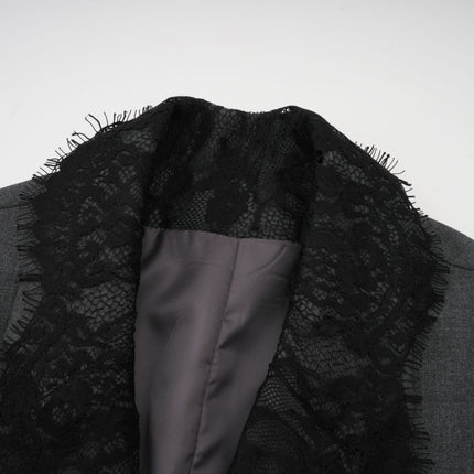 Presley Grey Lace Panel Blazer