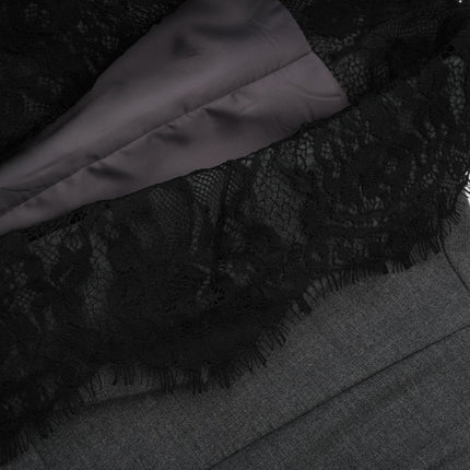 Presley Grey Lace Panel Blazer