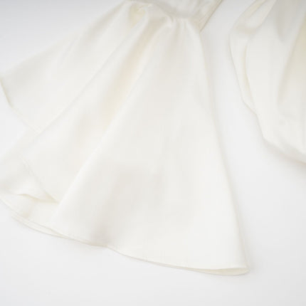 Presley Neutrals Halterneck Cold Shoulder Mini Dress Flared Sleeves Ruffled Detailing Eyelet Embellishments