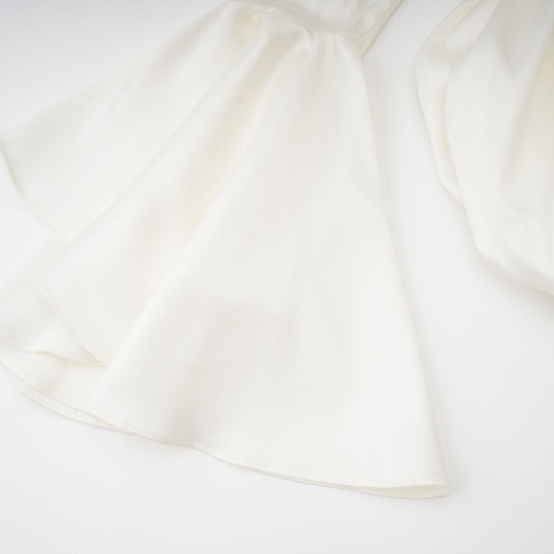 Presley Neutrals Halterneck Cold Shoulder Mini Dress Flared Sleeves Ruffled Detailing Eyelet Embellishments