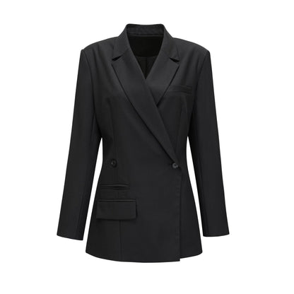 Priscille black doublebreasted wool blazer