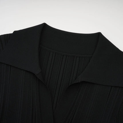 Priscille black ruffled midi dress