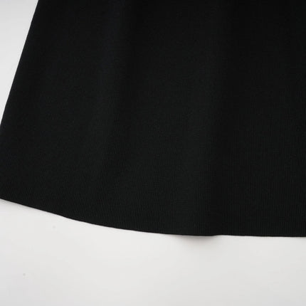 Priscille black ruffled midi dress