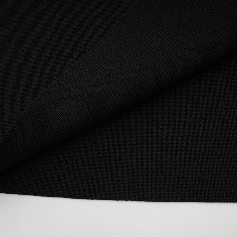 Priscille black ruffled midi dress