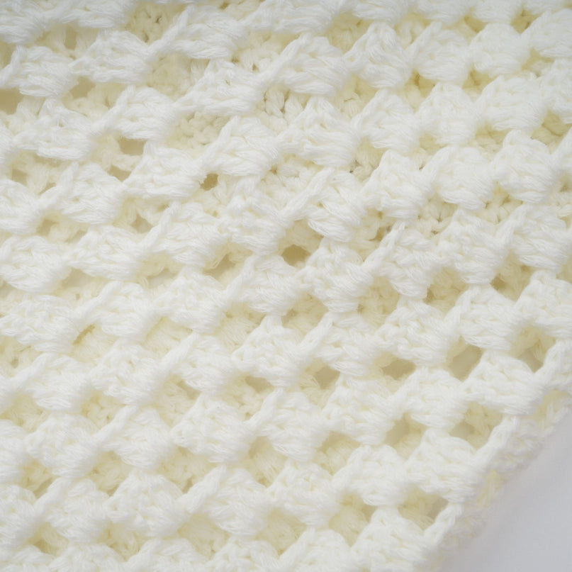 Prunelle Crochet Knit Two-Piece Top and Skirt Set in Neutrals