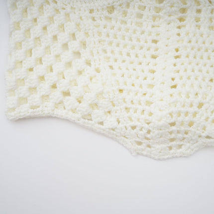 Prunelle Crochet Knit Two-Piece Top and Skirt Set in Neutrals