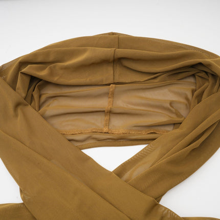 Rachel Maxi Dress Olive Green Terylene Fiber Elegant Backless Design