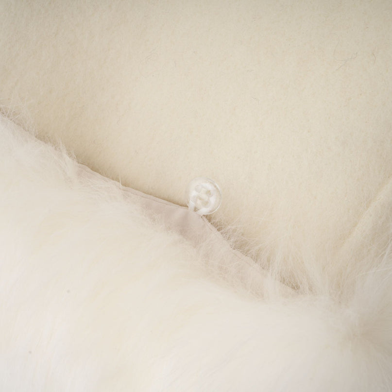 Raffaela White Faux Fur Bowknot Double-Breasted Coat