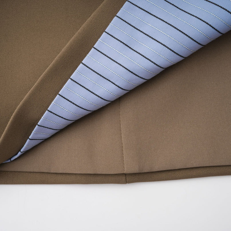 Raffaelina Brown Blue Mini Dress Spaghetti Straps Cinched Waist 3D Petal Detailing Striped Pattern Double Breasted Fastening Zip Fastening Terylene Spandex Luxury Style