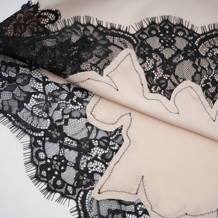 Raphaëlle Black Lace Panel Satin Skirt