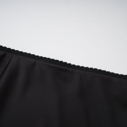 Raphaëlle Black Lace Panel Satin Skirt