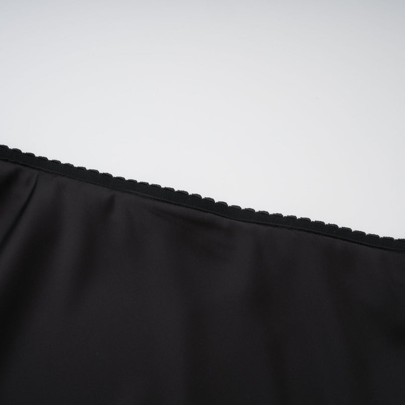 Raphaëlle Black Lace Panel Satin Skirt
