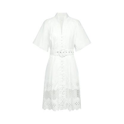 Raphaëlle cutout lacetrim mini dress