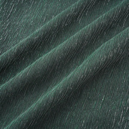 Raven Green Maxi Dress Sleeveless Mono Shoulder Bustier Asymmetric Metallic Effect Rear Slit Ribbon Design Rear Zip Fastening Luxurious Terylene Fiber Glamorous