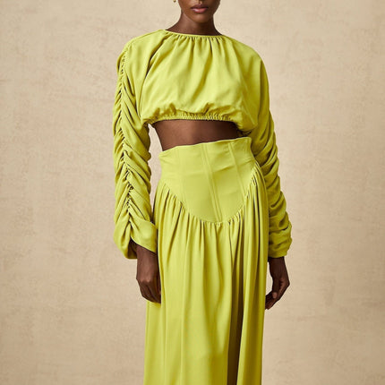 Raven Lime Green Skirt and Top Set