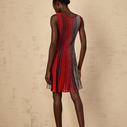 Raven Red Sequin Stripe Mini Dress