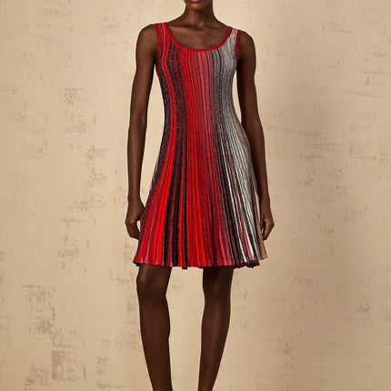 Raven Red Sequin Striped Mini Dress