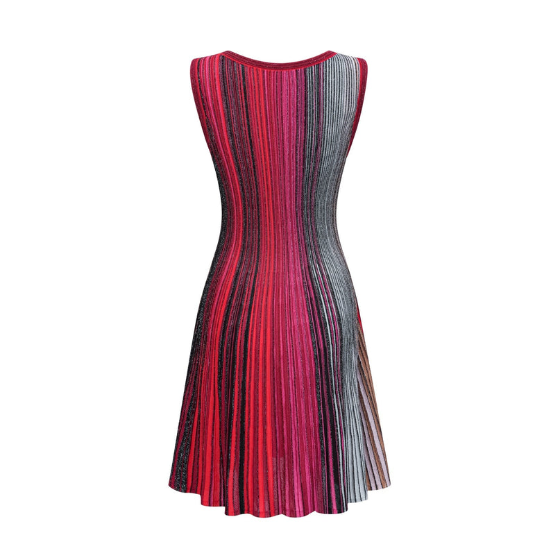 Raven Red Sequin Striped Mini Dress